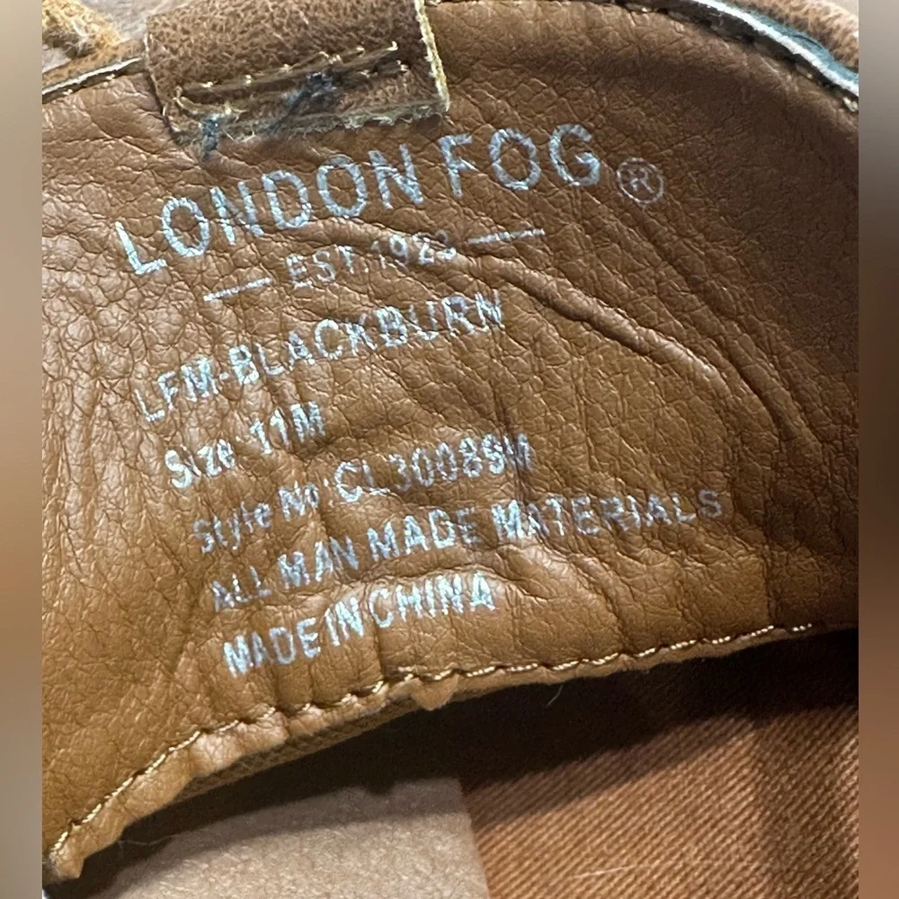 London Fog Blackburn Tan Men’s Chukka Faux Leather Memory Foam Size 11